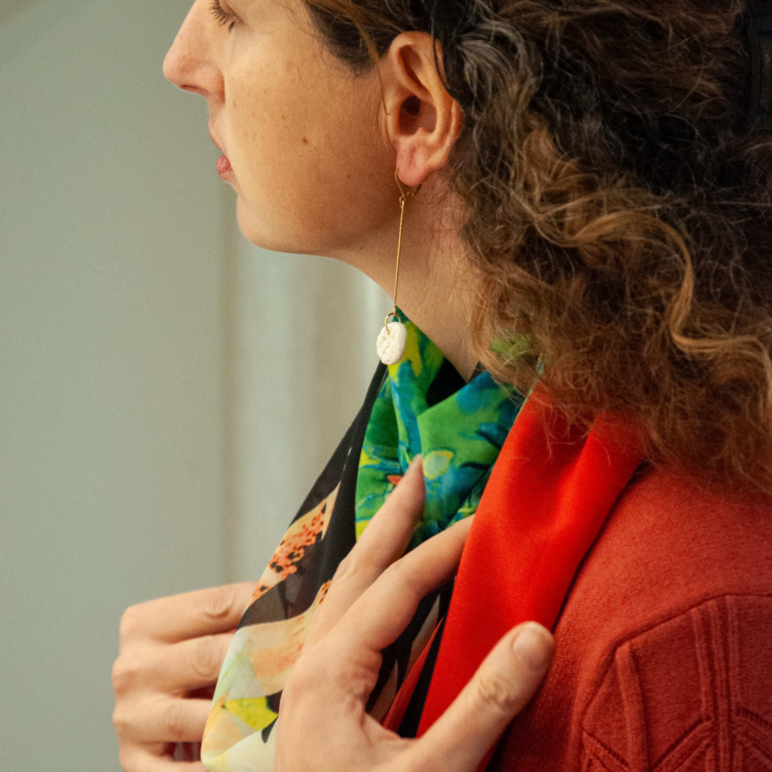 Boucles d&rsquo;oreilles Les boutons de porcelaine