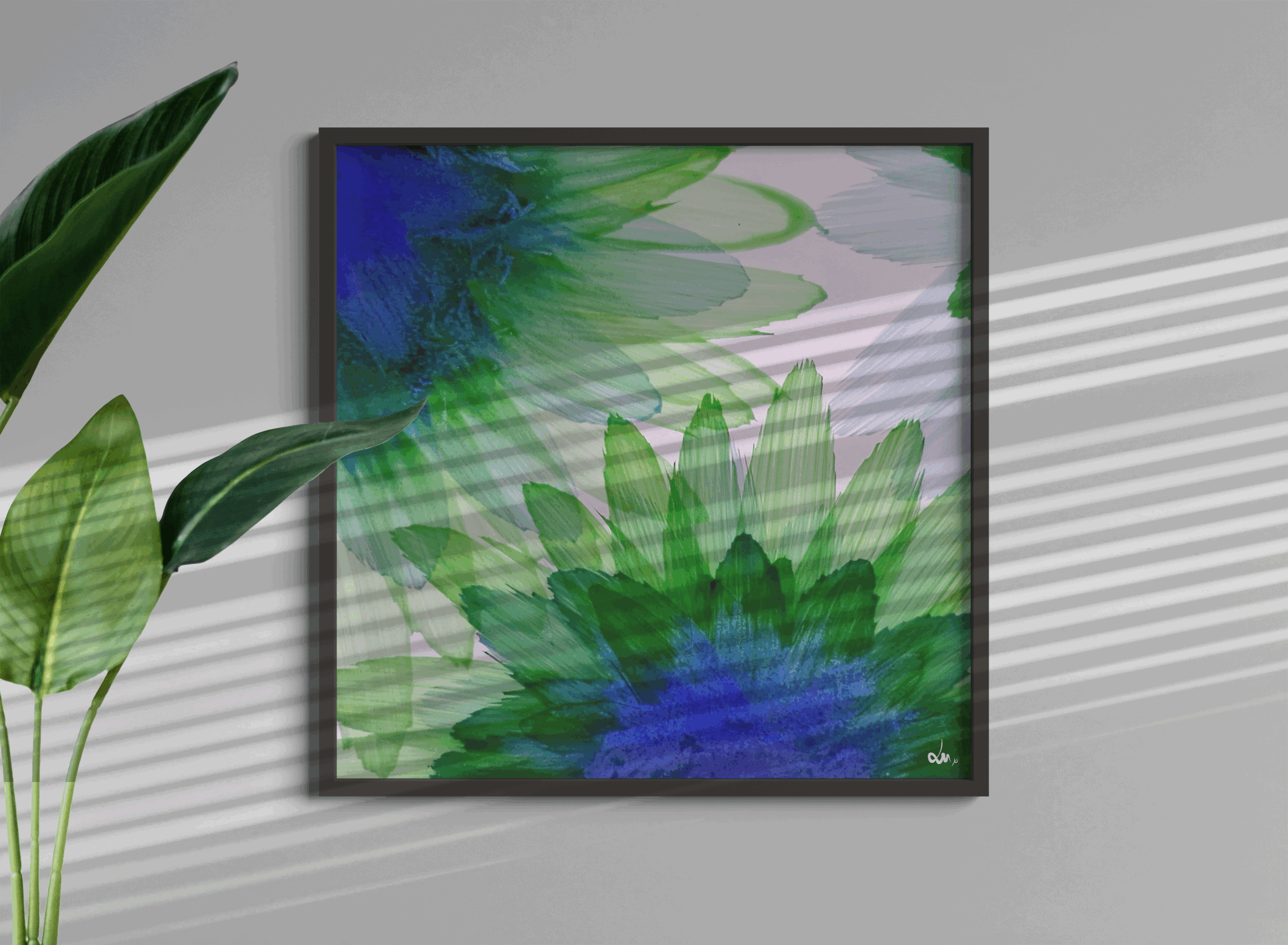 Poster Illustration Fleurs à Plumes