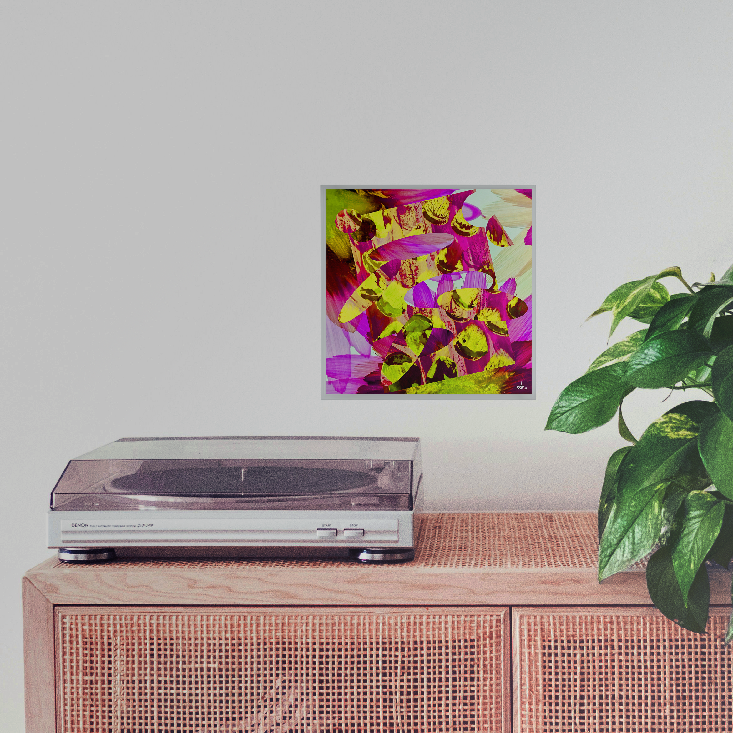 dibond 30×30 Illustration Grappes Fleuries